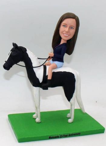 Riding horse bobblehead custom doll