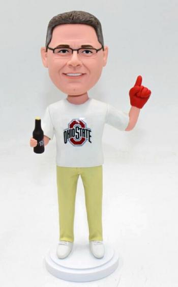 Custom NO 1 fan OHOSTATE Bobblehead with beer
