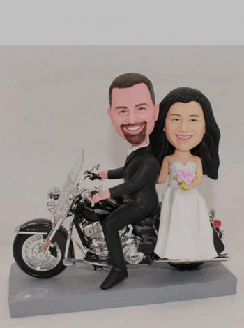 Custom couple bobblehead -with motorcycle