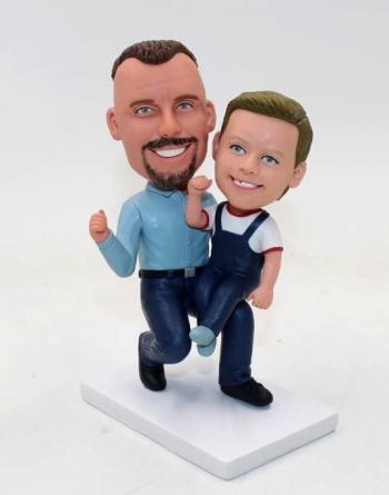 custom bobblehead- father and son