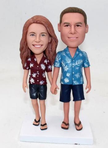 Custom bobbleheads for couple Hawaii