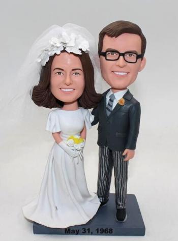 Wedding bobbleheads made from old photos