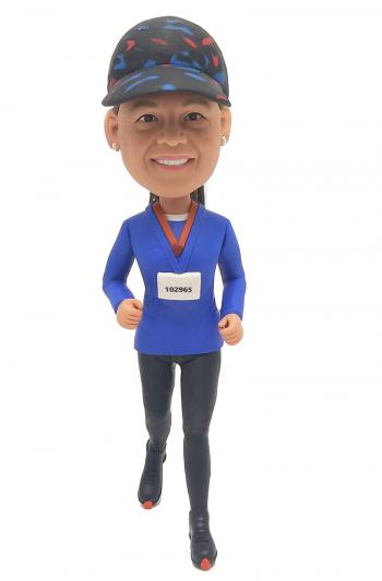 Female Marathon Runner Custom Figure Bobblehead