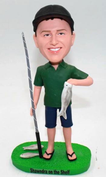 Custom fishing man bobblehead