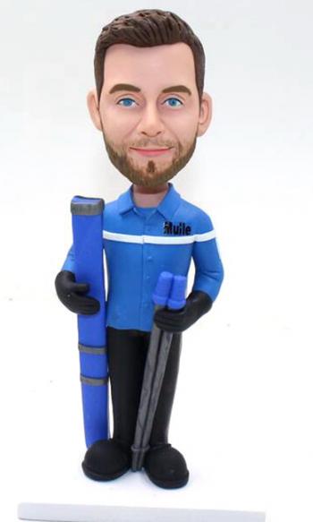 Personalized skiing bobblehead