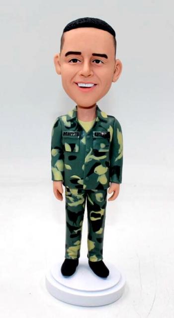 Custom Military bobblehead- dress in camouflag