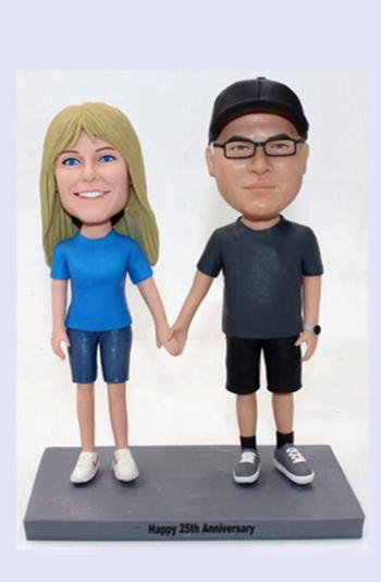 25th anniversary bobbleheads for couple