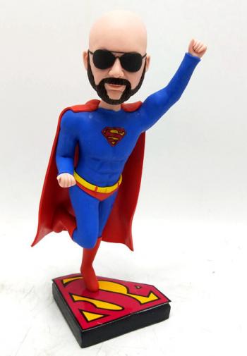 Custom Super dad super boss bobblehead with sunglasses