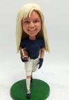 Custom female bobblehead playing rugby