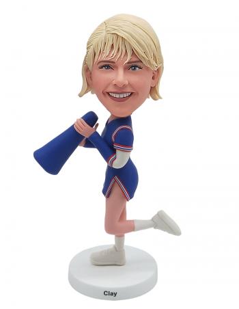 Cheerleader Custom Figure Bobblehead with Cheer Horn