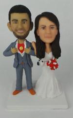 Custom Super dad super boss groom wedding cake toppers [10620]