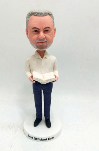 Custom wedding officiant bobblehead