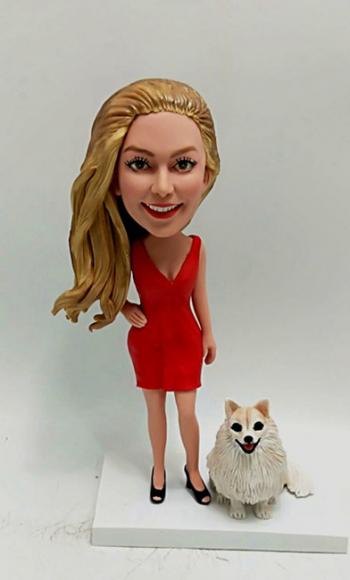 Custom Bobblehead doll-female in dress