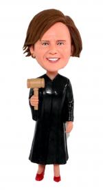 Custom Female Judge Bobbleheads, Judge Bobbleheads with Small Hammers as Christmas Gifts [LG3790]