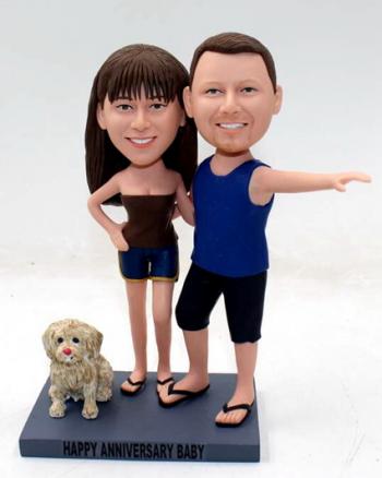 Personalized anniversary Cake Topper Bobbleheads