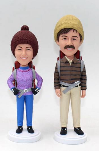 Custom bobbleheads-Skiing couple