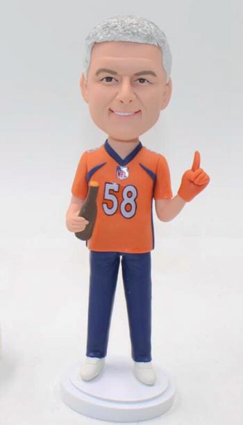 Custom bobbleheads in Denver Bronco jersey