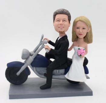 Personalized custom wedding bobbleheads-Harley Davidson