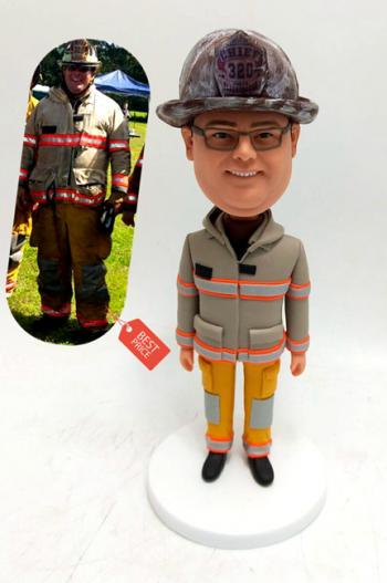 Custom firefighter bobblehead fire chief