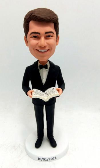 Custom wedding officiant pastor bobblehead