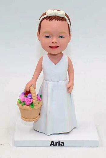 Flower girl bobblehead -Wedding bobblehead