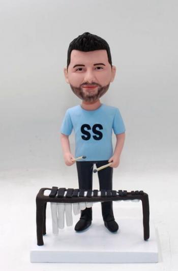 Playing the marimba-custom bobbleheads