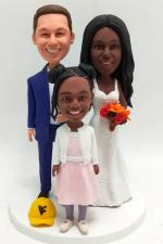 Custom family of 3 Cake topper bobbleheads [2823]