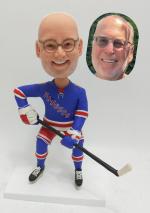 Custom Rangers hockey bobblehead doll [AM4666]