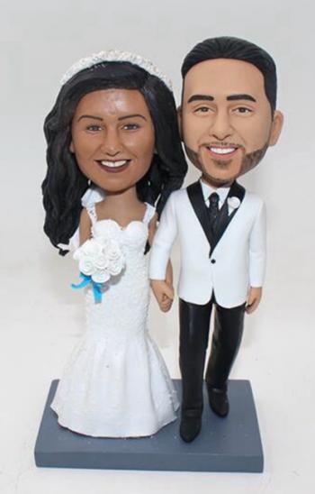 Custom cake topper wedding hands in hands