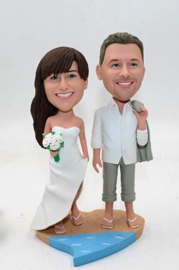 Wedding cake topper bobblehadas