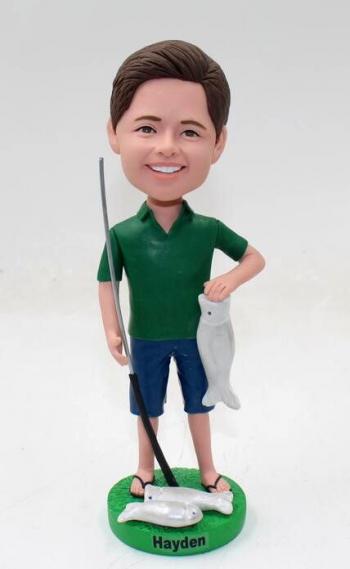 Custom Fishing bobbleheads-kids