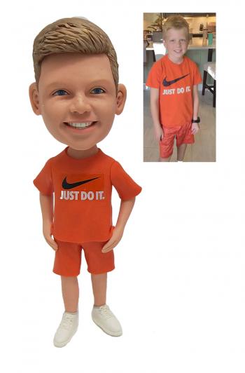 Custom bobblehead Nike boy made from photo