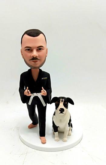 custom jiu Jitsu bobblehead with your own dog