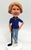 Custom bobblehead playing golf female