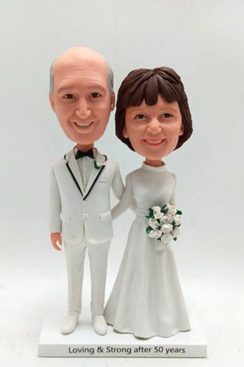 Wedding cake topper bobbleheads