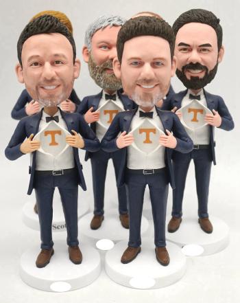 Personalized dolls with groomsmen faces set of 6