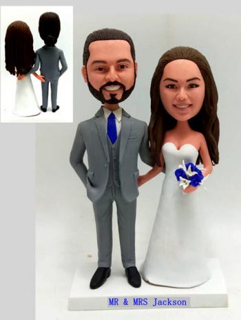 Custom wedding cake topper bobblehead