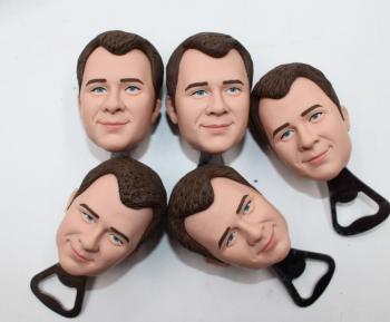 Groomsmen Make Bobble heads custom wine bottle opener