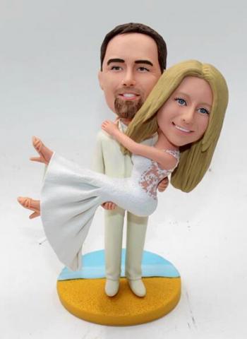 Wedding cake topper bobbleheads