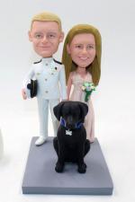 Personalized custom bobbleheads- Military wedding cake topper [C3598]