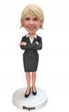 Custom Businesswoman Bobblehead in Suit – Personalized Boss Lady Gift