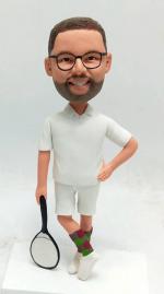 Custom bobblehead playing badminton [6251]