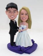 Custom wedding bobbleheads cake toppers