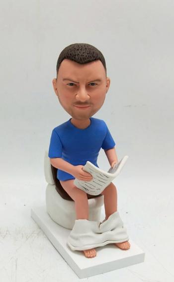 Custom bobble head-Man on toilet