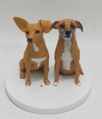 Custom dog bobbleheads two dogs