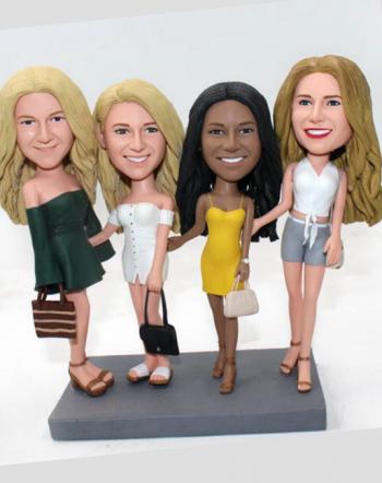 Custom bobblehead fashion ladies four friends