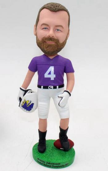 Custom Rugby Player Bobblehead doll