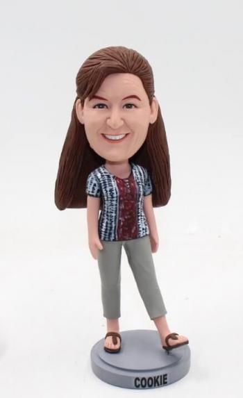 Custom Casual female bobblehead