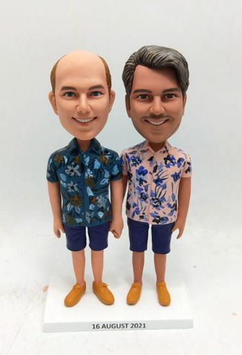 Custom anniversary gay bobblehead same sex