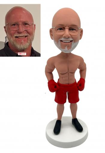 Boxer Bobblehead Custom, Personalized Anniversary Gift for Husband, Dad